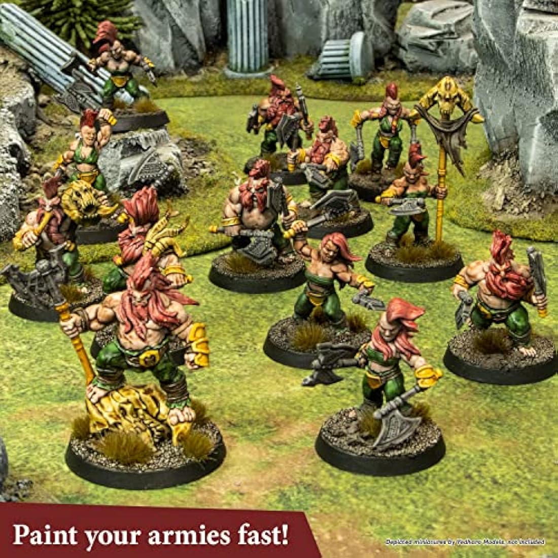 The Army Painter Speedpaint 2.0 Mega Set Combo, 50 Dropper Bottles of Non Toxic Acrylic Contrast Paint 18ml for Wargaming, Incl. 1 Paint Palette and 2 Army Painter Brushes
