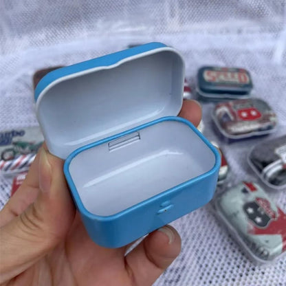 CCUUHJ 8 Pack Rectangular Small Metal Hinged Tins - Empty, Basic Necessities Tins for Candies, Jewelry - 6X4X2.5 CM (Lemon)