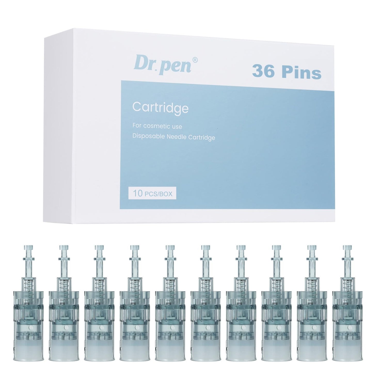 Dr.pen M8/M7S Cartridges 36 Pins, 10Pcs Dr.pen Replacement Cartridges for Microneedling Pen M8/M7S Model, Authentic Disposable Microneedling
