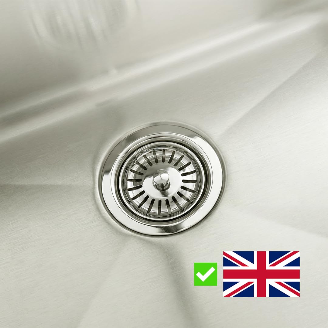 Minismus Kitchen Sink Plug Replacement - Stainless Steel Strainer, Stopper, Drainer, Filter to Catch Food Waste and Prevent Clogging