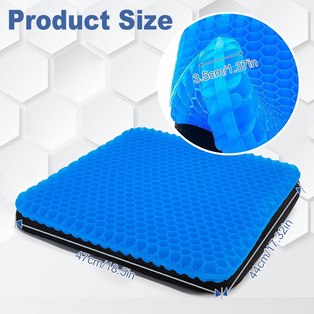 Chair Cushions,Car Seat Cushion,Honeycomb Gel wheelchair Cushion for Driving,Airplane,Travel,Orthopedic,Coccyx,Office,Pressure Sore,Sciatica,Stadium