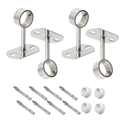 Ohamtes 4Pcs ID32mm(1-1/4"), L100mm, clothes rail mounting bracket, shower curtain closet tie rod support frame, curtain rod flange socket
