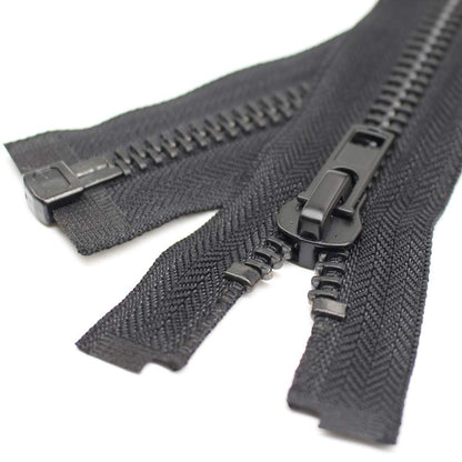 YaHoGa 38 cm #10 Large Zip Metal Zip Separable Zip for Coat, Jacket (Black)