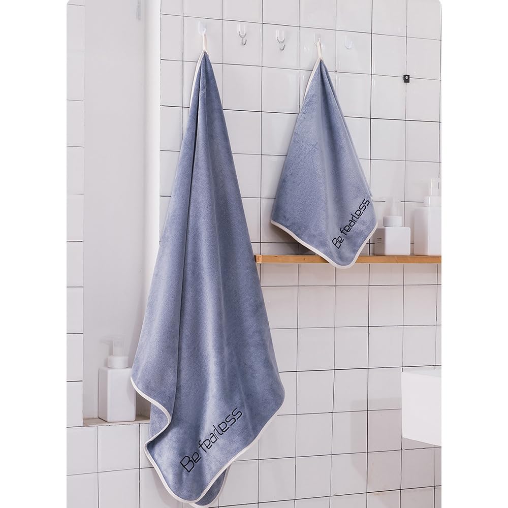 Oaygat 2 Packs Towel Set Bath Sheet 70 * 140cm+35 * 75cm Gym Towel Super Absorbent Soft Super Absorbent Washcloths Large Jumbo Sheet Yoga Towels