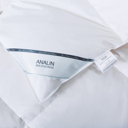 ANALIN King Size Duvet - 13.5 Tog Luxurious Goose Feather & Down Quilt, 50% Down King Size Bed Duvet, 100% Cotton Shell, Anti-dust mite &
