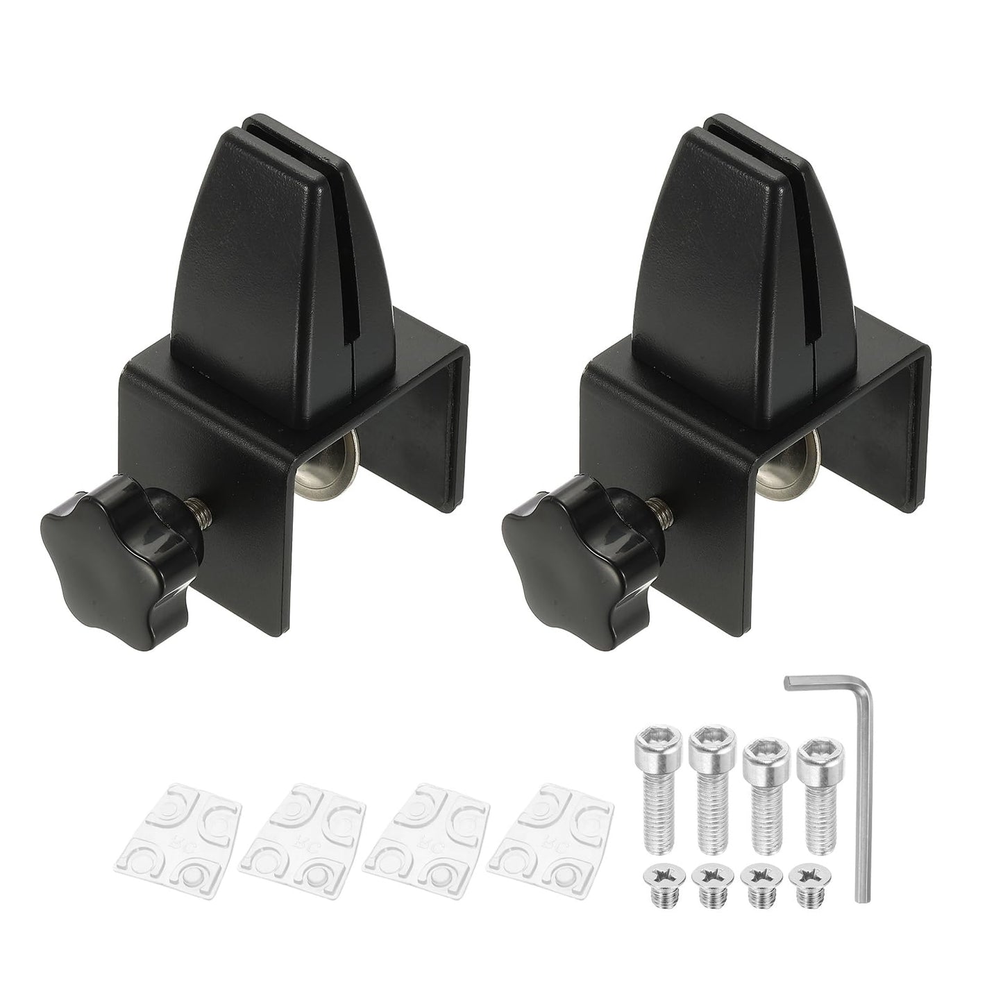 PATIKIL 1.8x1.3x2.1" Desk Divider Support Clamp, 2 Pcs Aluminum Desk Shield Clamp Desk Divider Partition Clamp Sneeze Guard Clamp Bracket for Office