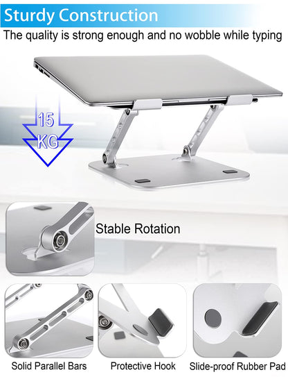 Usoun Laptop Stand, Laptop Holder, Multi-Angle Stand with Heat-Vent, Adjustable Notebook Stand for Computer up to 17 inches