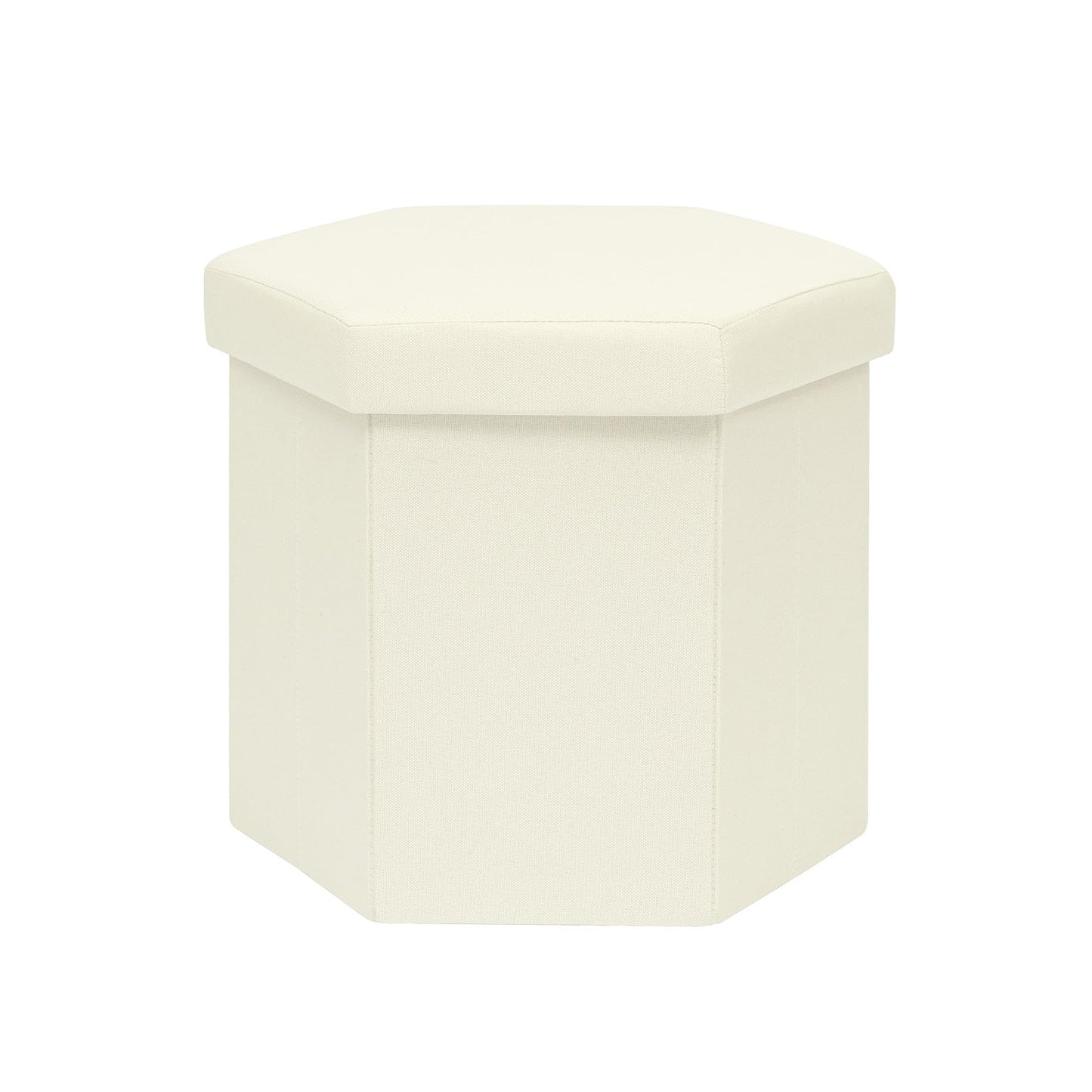 Bonlife Folding Storage Ottoman Hexagonal, Footrest with Toy Ches Box, 43cm