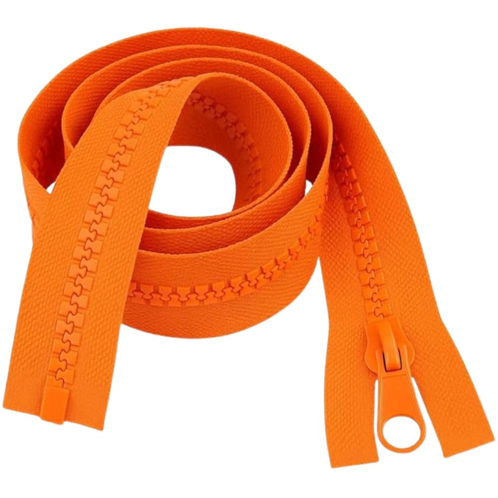 32" (81cm) Orange Chunky Zip - Heavy-Duty Open-Ended Separating