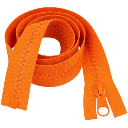 40" (101.5cm) Orange Chunky Zip - Heavy-Duty Open-Ended Separating