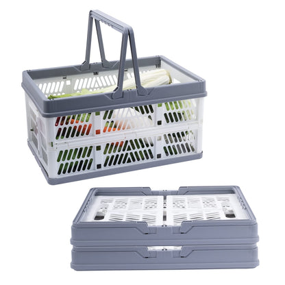 Xaztr 3 Pack Collapsible Plastic Storage Crates with Handles, Stackable
