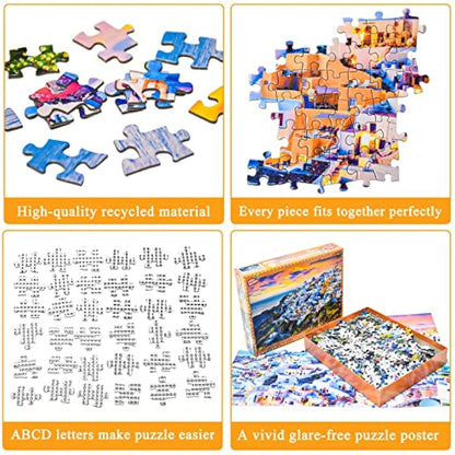 Santorini Island Jigsaw Puzzles for Adults 1000 Piece Aegean Sea Jigsaw Puzzles for Adults Gifts