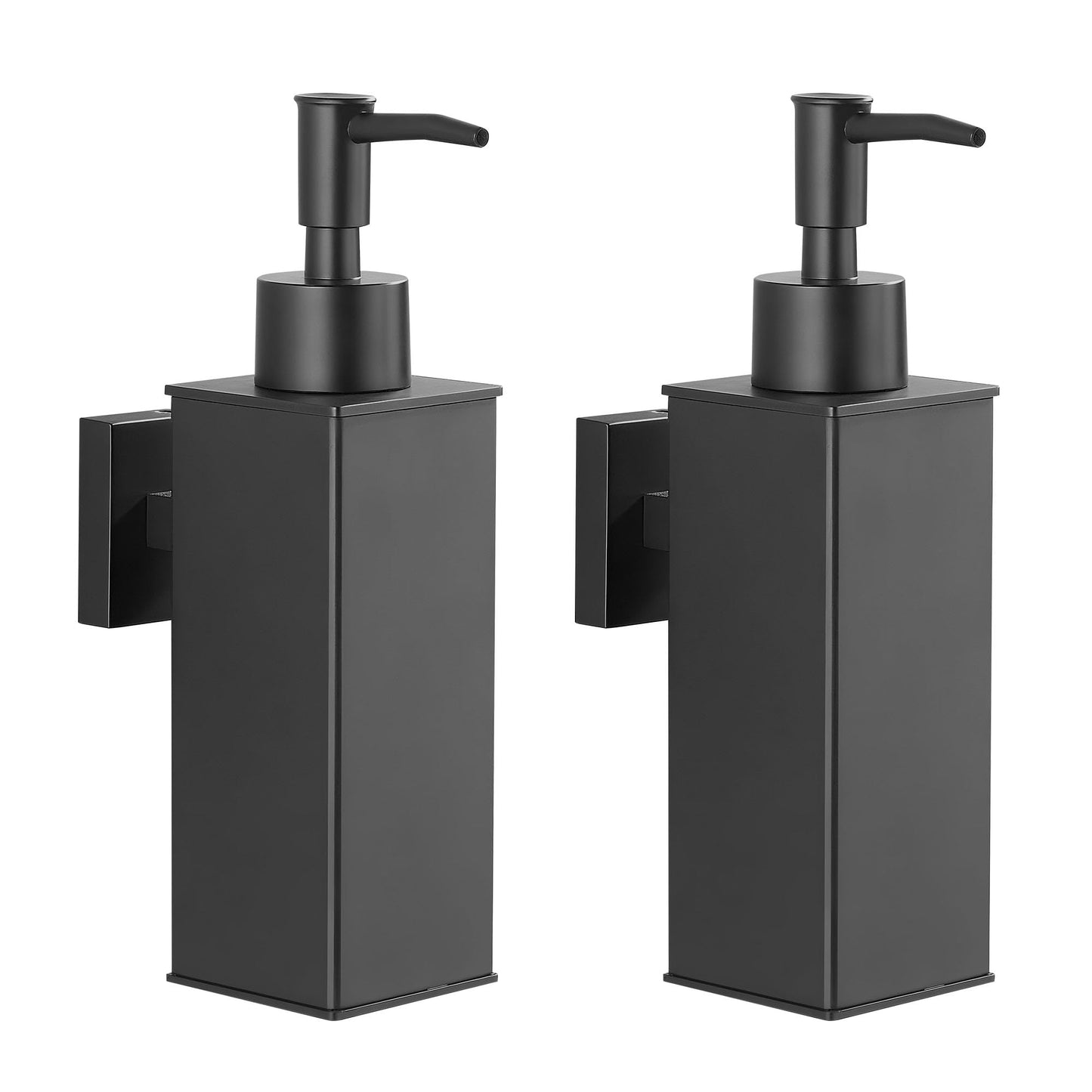 BGL Wall Mounted Soap Dispensers 2 Pack, 304 Stainless Steel Liquid Hand Wash Dispensers for Bathroom & Kitchen, Black