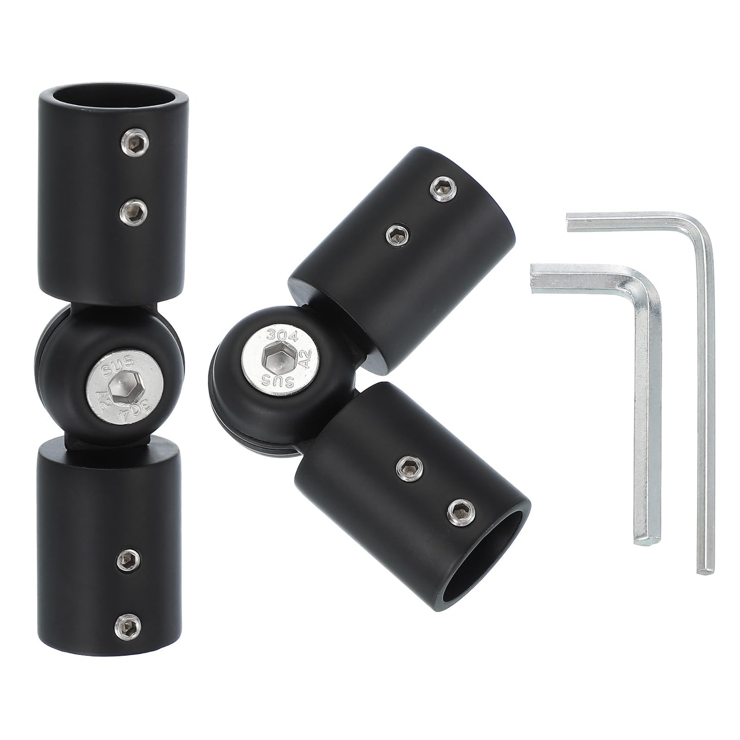 PATIKIL Window Corner Curtain Rod Connector, 2 Pcs Adjustable Curtain Rod Corner Connector Hinged Elbow Connector with Screwdriver for 3/4 Inch Bay