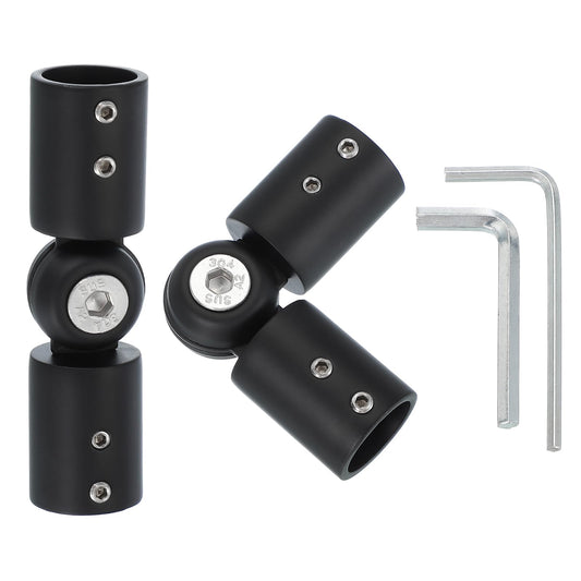 PATIKIL Window Corner Curtain Rod Connector, 2 Pcs Adjustable Curtain Rod Corner Connector Hinged Elbow Connector with Screwdriver for 3/4 Inch Bay