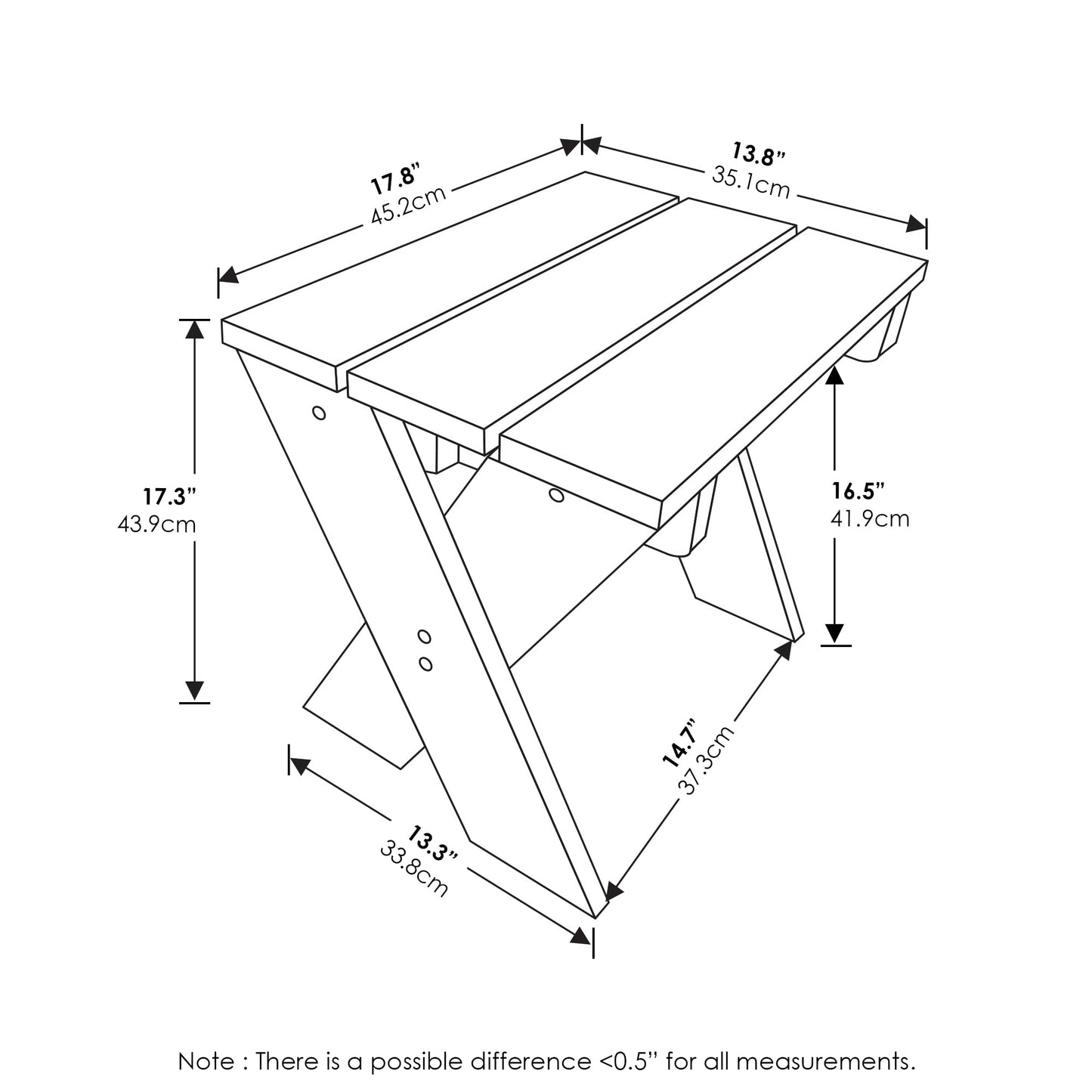 Furinno TIOMAN Patio Table, Outdoor Side Table, Flower Stand, Coffee Table, Pine Wood, for Patio, Garden, Porch, Natural