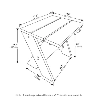 Furinno TIOMAN Patio Table, Outdoor Side Table, Flower Stand, Coffee Table, Pine Wood, for Patio, Garden, Porch, Natural