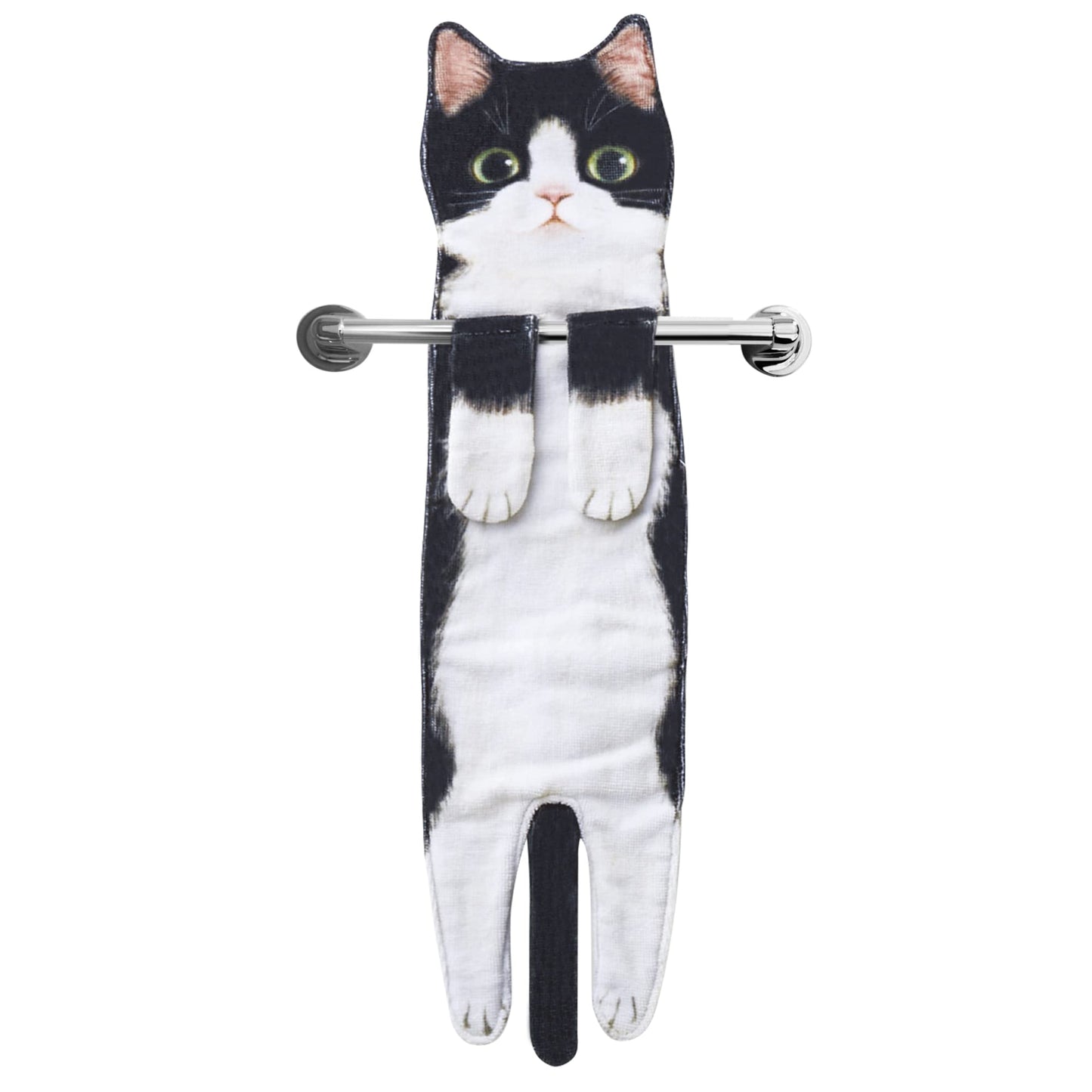 Funny Cat Hand Towels for Bathroom Kitchen, Hanging Decor Gifts for Women