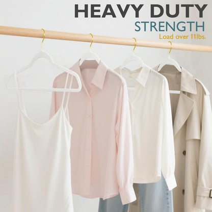 ManGotree Velvet Coat Hangers with 360° Swivel Gold Hook 22 Pack White
