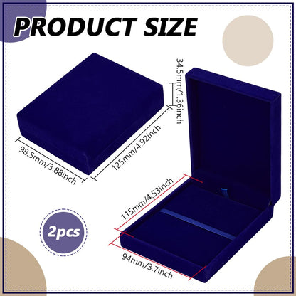 FINGERINSPIRE 2Pcs Single Medal Display Storage Box Midnight Blue Velvet Medal Case Rectangle Award Display Box Medals Organizer Boxes Velvet Medals