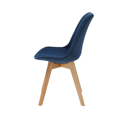 RED HERON Velvet Upholstered Dining Chair with Solid Beech Wood Legs for Mid Century Modern Dining Room Living Room Bedroom Kitchen & Lounge