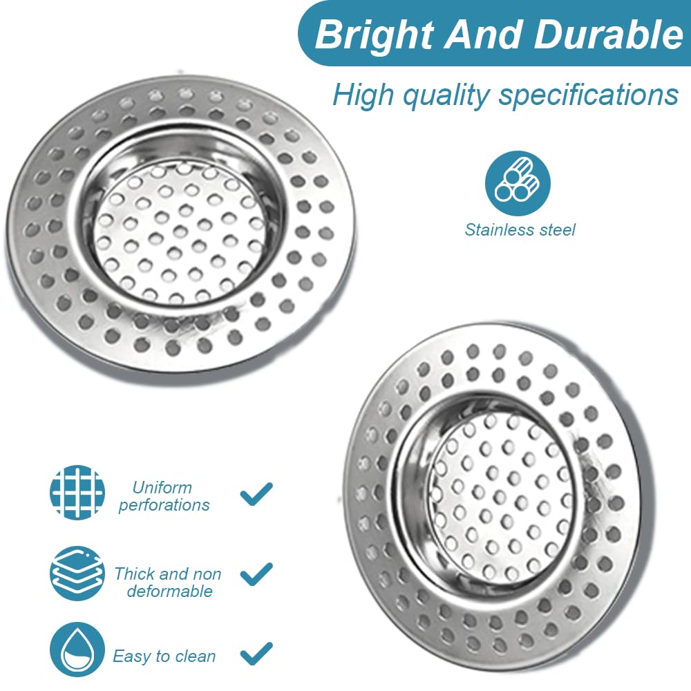 Stainless Steel Sink Filter, 4PCS Sink Strainer, Drain Filters, Kitchen Sink Strainer Plug,Shower Drain Filters, Hair Filters, Drain Protectors