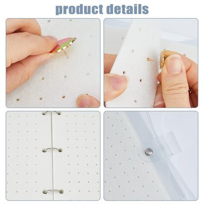 SUPERFINDINGS A4 Enamel Pin Display Book 6 Page Pin Collection Display Holder 300 Pins Capacity Pins Storage Organizer Portable Lapel Brooch Holder