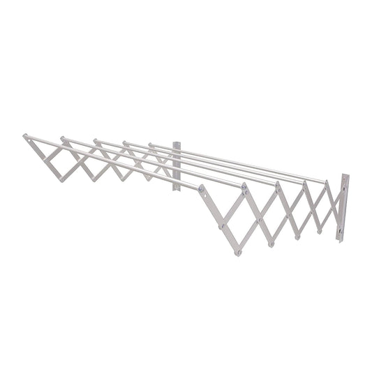 Amig Extendable Clothes Airer for The Wall | Highly Durable Aluminium | Stainless Steel Screws | for Indoor and Outdoor Use | Easy Installation |