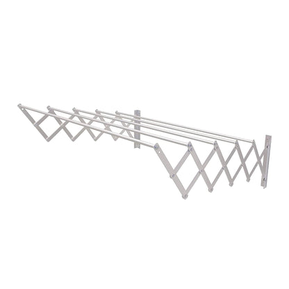 Amig - Wall Mounted Clothes Airer | Aluminium Drying Length | Extendable Clothes Line with 5 Bars | Dimensions: 120 x 14 x 3 cm | Foldable Clothes