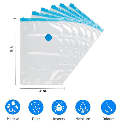 GQC Small Vacuum storage bags,6 pack Vacuum bags clothes,to store clothes and beddings,could save your space,dust-free,keep away from moisture