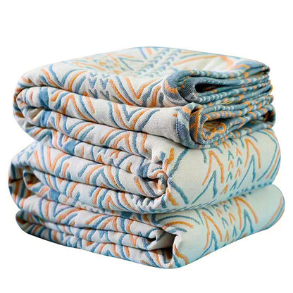 VANJOROY Double-sided Bohemian Sofa Bed Large Throw Blanket, 100% Pure Organic Cotton Soft Boho Throw for 2 3 Seater Settees Armchair Couch and