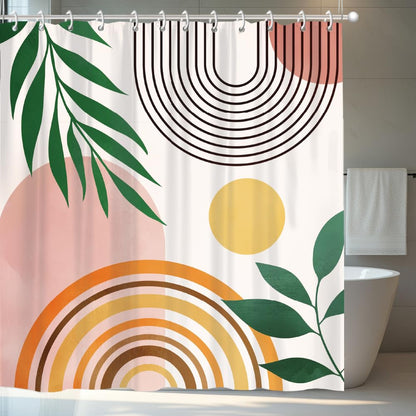 GLASSWINDS Abstract Boho Shower Curtain, Waterproof Fabric Bohemian Shower Curtains for Bathroom