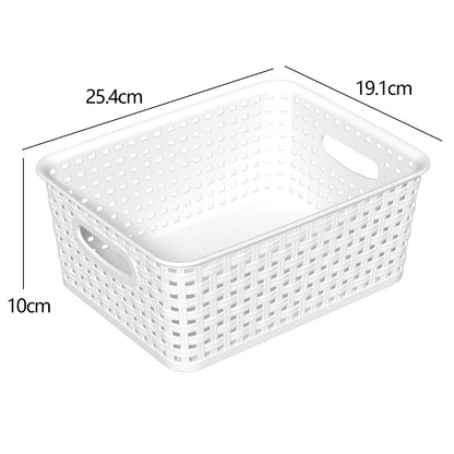 Tstorage Weave Organizer Plastic Storage Baskets, 6 Pack
