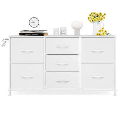 Modern Chest of Drawers 7-Drawer Storage Unit Bedroom White(100x30x55cm)