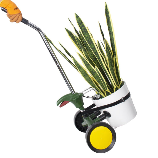 EZwoks Adjustable Plant Dolly with Wheels, Heavy Duty, Black, Fits Pots 8" to 30" High, Max 165 Lbs Weight Capacity, Garden/Living