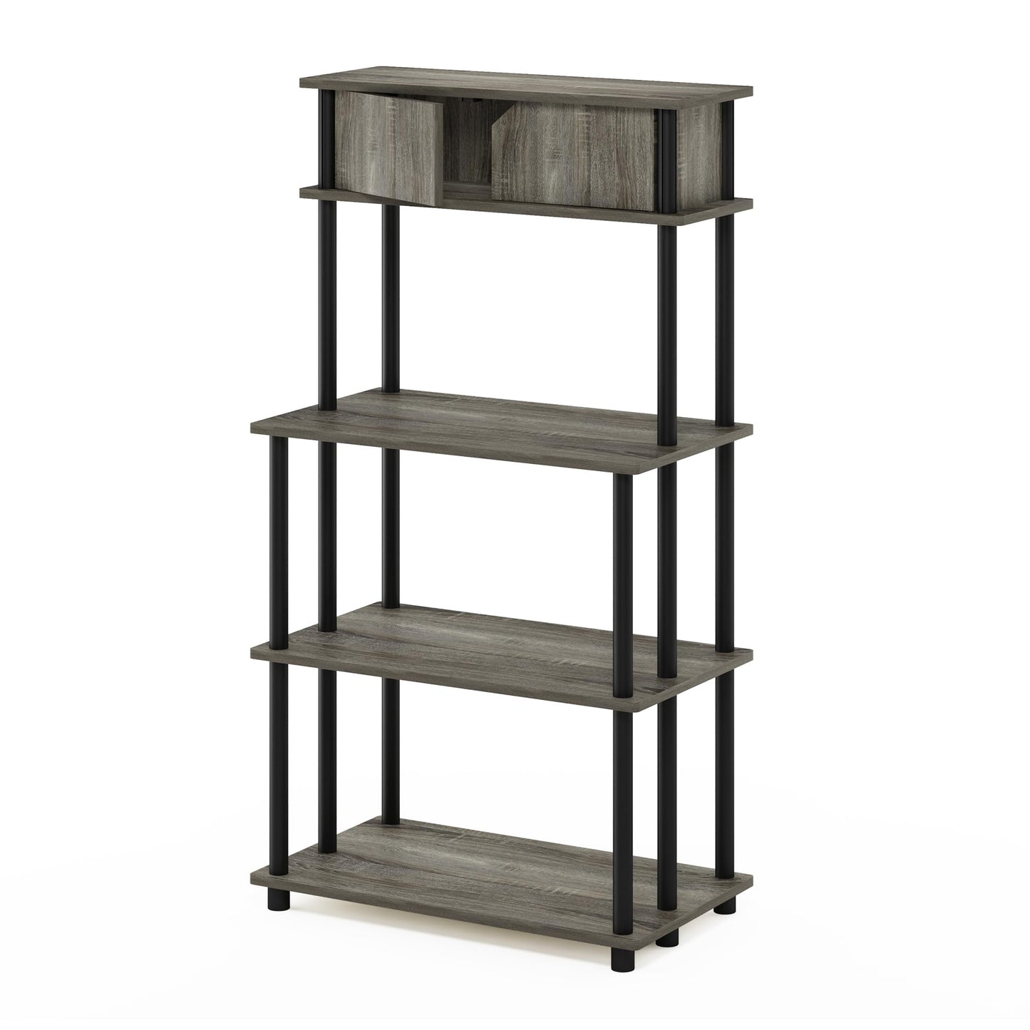Furinno TURN-N-TUBE Printer Stand with Storage, 5-Tier Large Printer Stand, Standing Printer Table with Top Cabinet, for CPU, Office Supplies