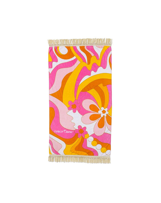 FUNBOY & Barbie Luxury Dream Oversized Beach Towel with Fringe Medium