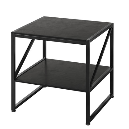 MUTUN 50cm Square End Table, 20 Inch Side Table for Living Room, Bedside Table for Bedroom, Nightstand, Small Table, Black