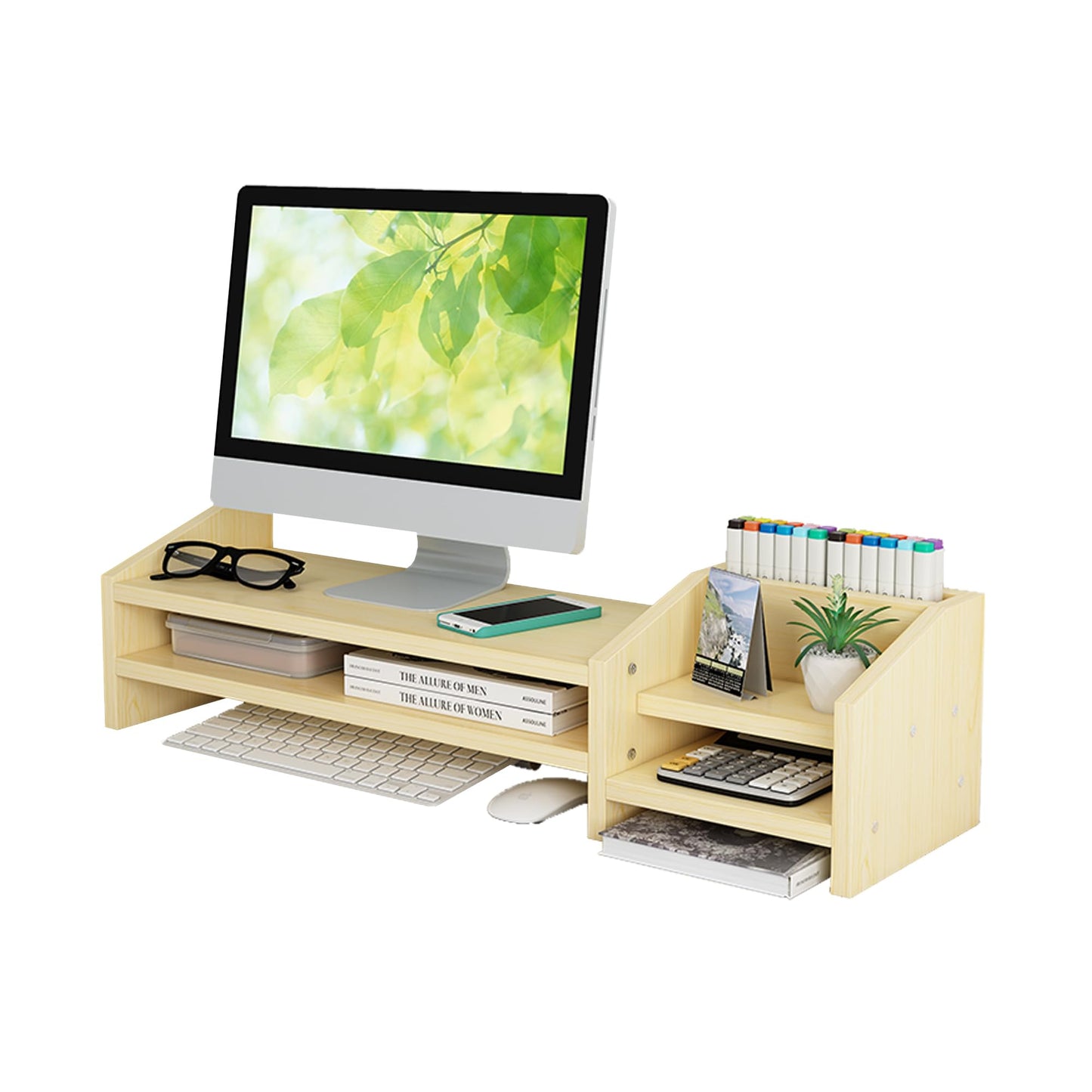 Catekro Monitor Stand Monitor Shelf Computer Booster Stand Computer Laptop Raised Table Desktop Organizer Desktop Computer Mass Storage Shelf Office