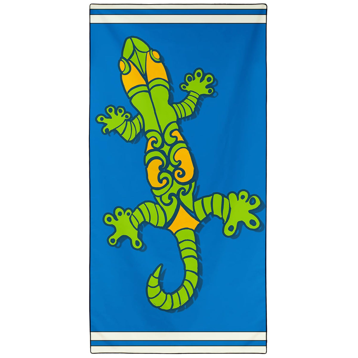 Violetpos Blue Gecko Beach Towel, Extra Large 180x90 cm 250GSM Microfibre, Sand Free Quick Dry