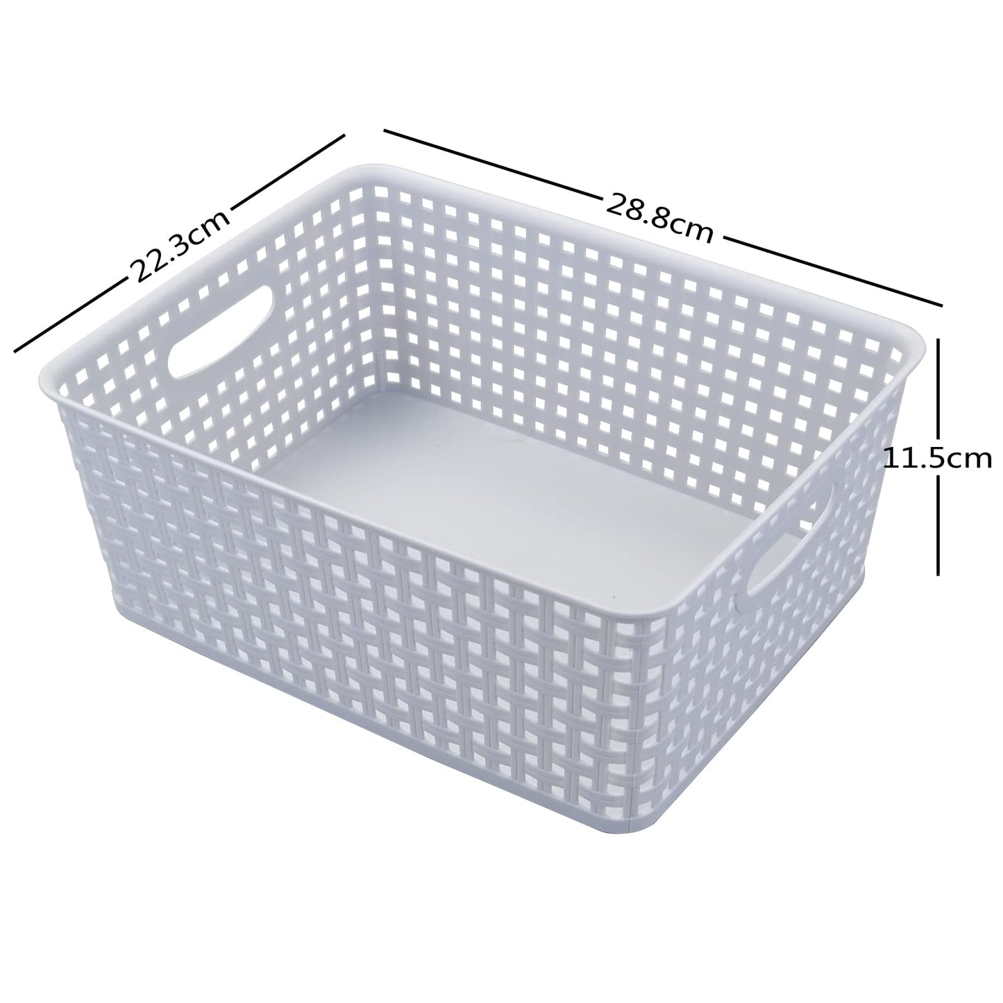 Nesmilers Plastic Weave Storage Basket Box, Storage Baskets Set of 6