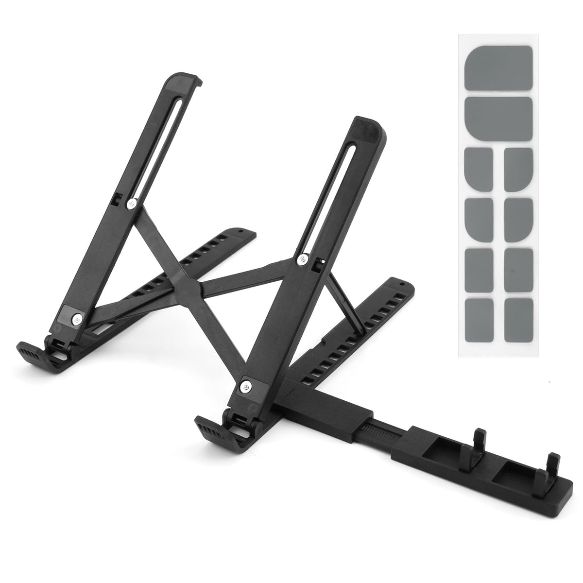 pawpoem Laptop Stand for Desk, Adjustable Laptop Riser, 12 Height Levels Portable, Foldable Notebook Stand