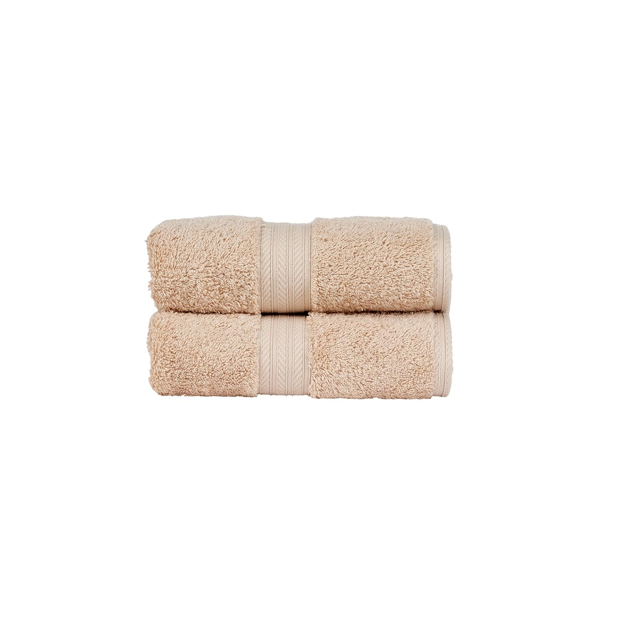 Christy Renaissance 2 Hand Towels Set | Driftwood Beige | 100% Egyptian Cotton Pile | Luxuriously Soft and Super Absorbent | 675 GSM