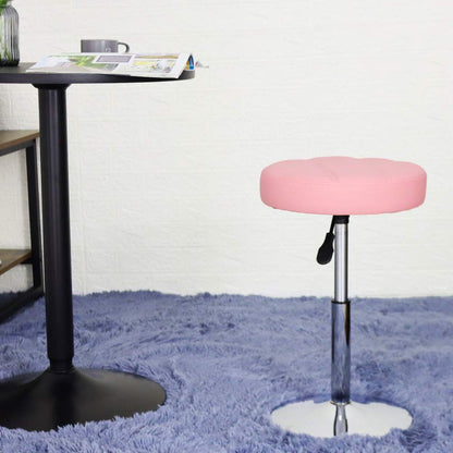 FURWOO Round Cushion Salon Stool Massage Chair Adjustable Swivel Spa Stool for Beauty Nail Home Bar Work Low Bar Chair for Barber Shop Small(Pink)
