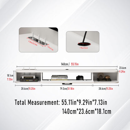Pmnianhua Floating TV Unit, Wall Mounted TV Cabinet, Floating Shelves with Drawer