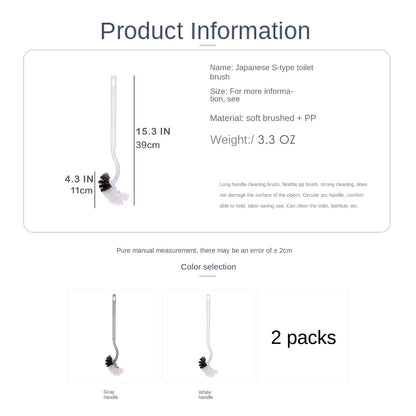 Toilet Brush Bowl Cleaner Scrubber Brushes for Bathroom Long Handle, 2 Pack