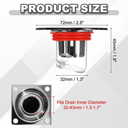 uxcell Odor Proof Floor Drain, ABS Floor Drain Cover Shower Plug Drain Backflow Preventer Suitable for 1.3-1.7" Caliber Pipes Tubes Bathroom Kitchen