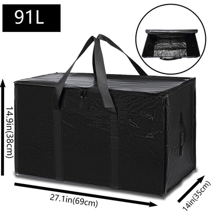 Mesiria Large Storage Bags, Heavy Duty Waterproof Clothes Storage Bag Box Moving Bag Moving Totes Moving Boxes (4, Black)