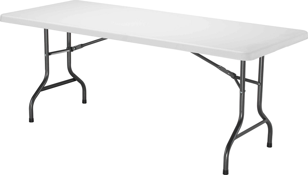 Office Hippo Occasional Table with Folding Legs, Plastic, White, 150 x 76 x 75 cm