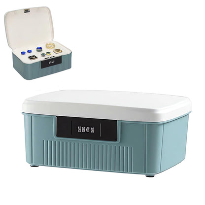 Chiziyixin 2 Layer Medicine Storage Box,Medication Lock Box with 4 Digital Code,Portable Handle,Removable Tray,Lockable Medical Storage Organiser for